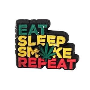 Eat Sleep Smoke Repeat - Plant Leaf Charm - Meant for Shoe Clogs